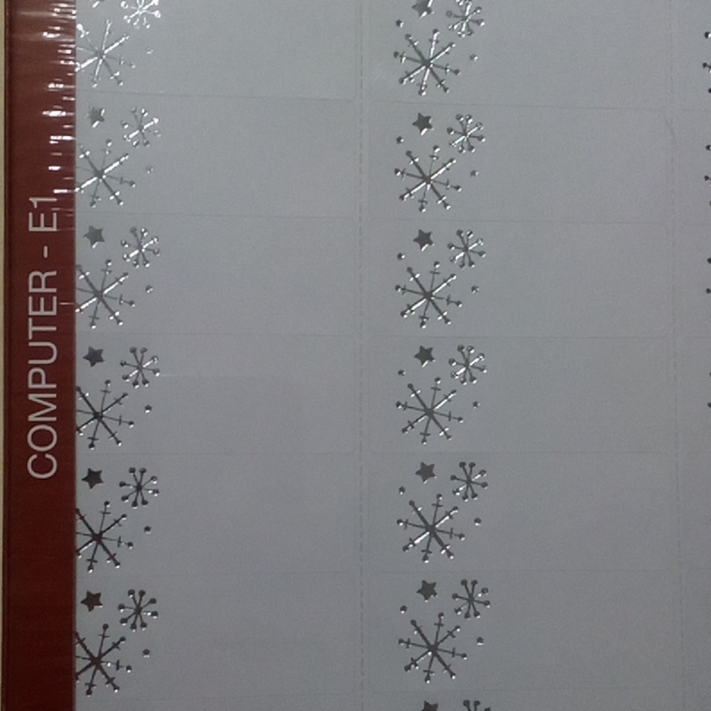 $2 Add-on 90 Address Labels Silver Foil Snowflakes